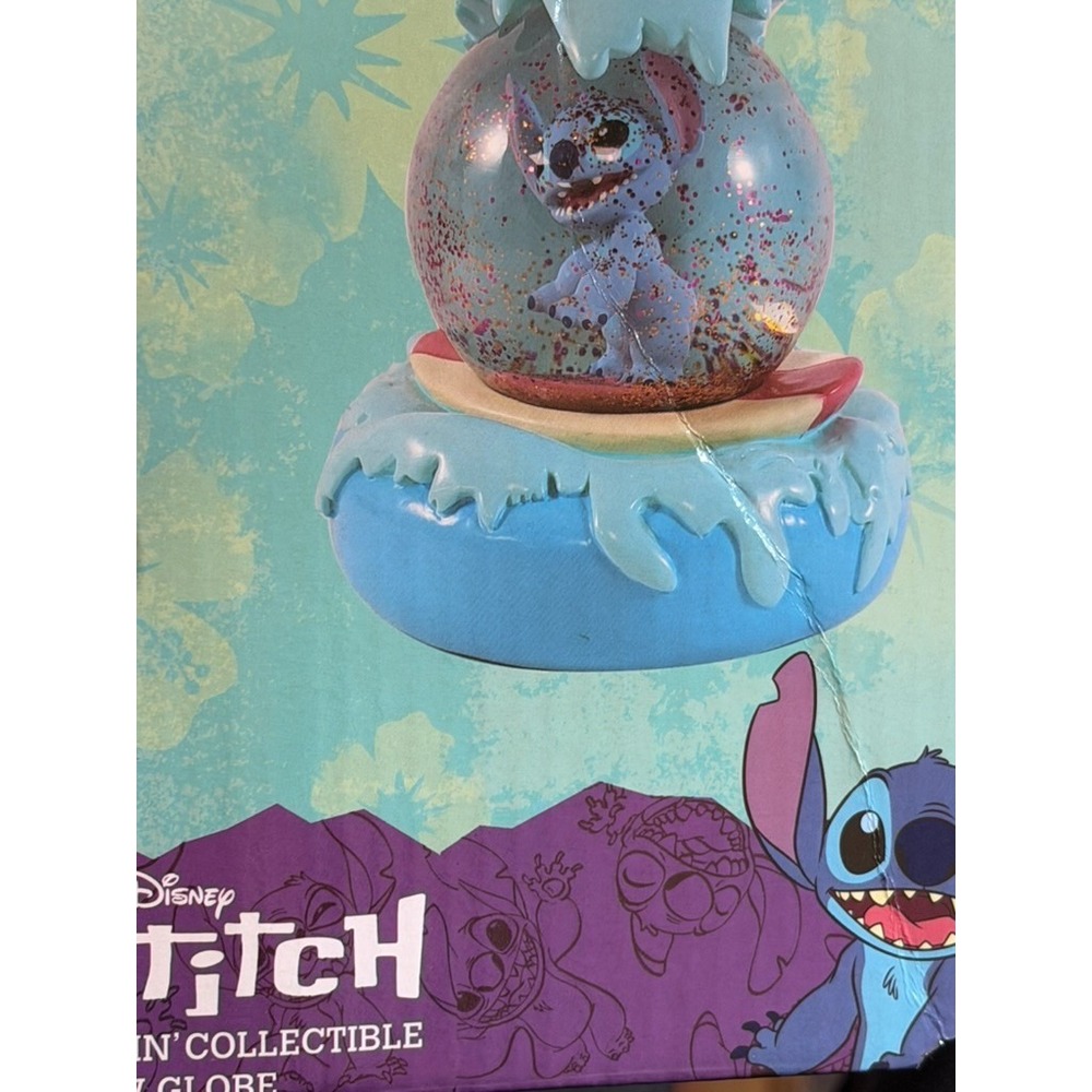 Disney Stitch Surfin' Collectible Snow Globe w/ Box – Missing Glitter, Debris - Picture 8 of 8